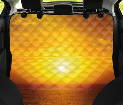 Sunset Over Sea Print Pet Car Back Seat Cover