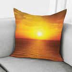 Sunset Over Sea Print Pillow Cover
