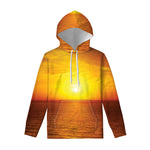 Sunset Over Sea Print Pullover Hoodie