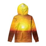Sunset Over Sea Print Pullover Hoodie