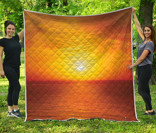 Sunset Over Sea Print Quilt