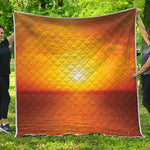 Sunset Over Sea Print Quilt