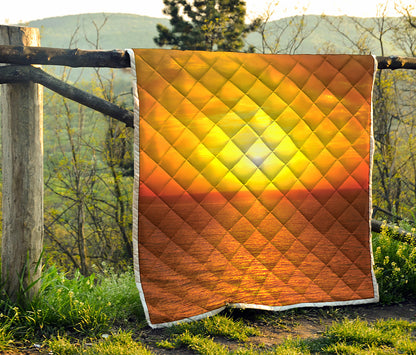Sunset Over Sea Print Quilt