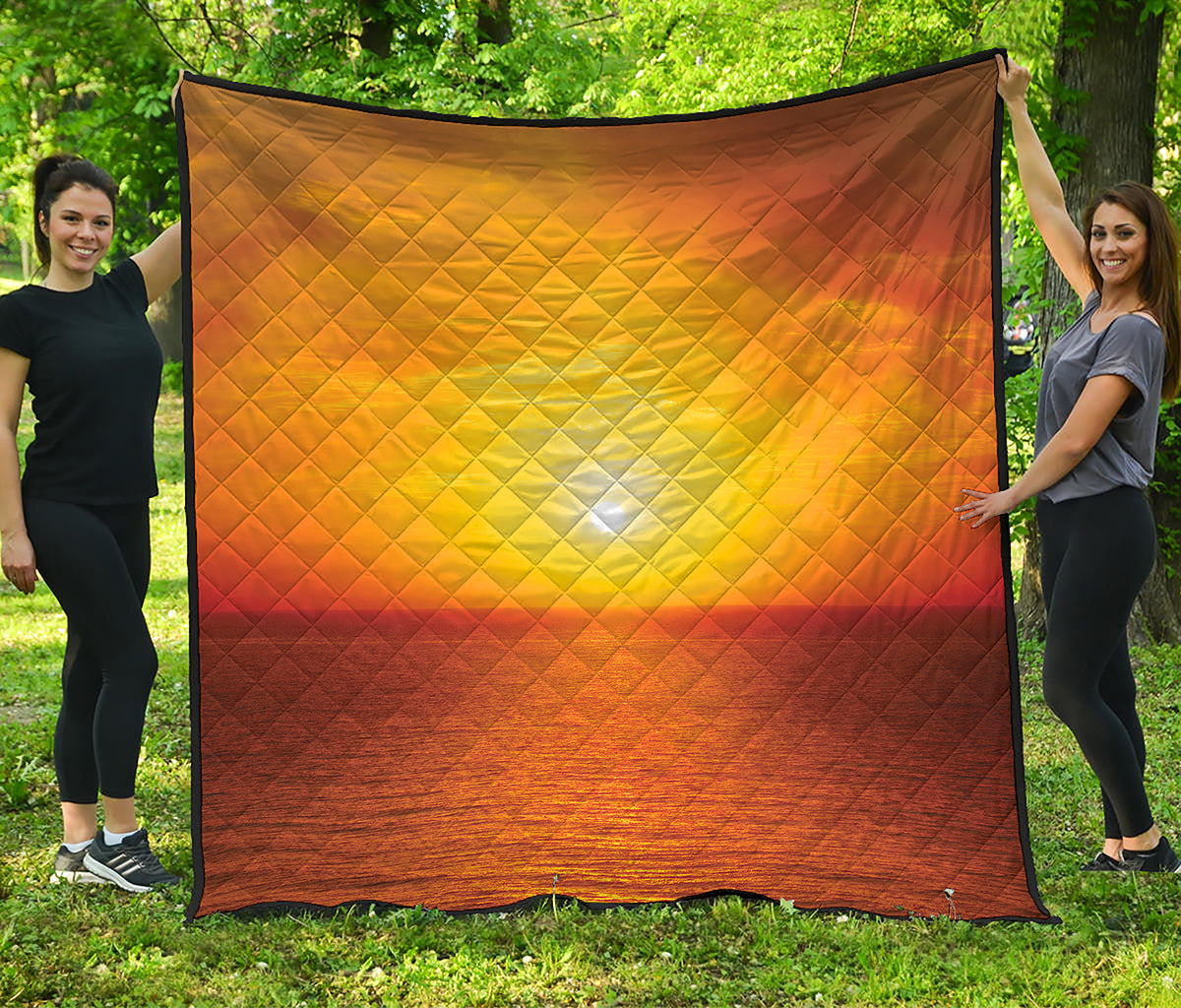 Sunset Over Sea Print Quilt