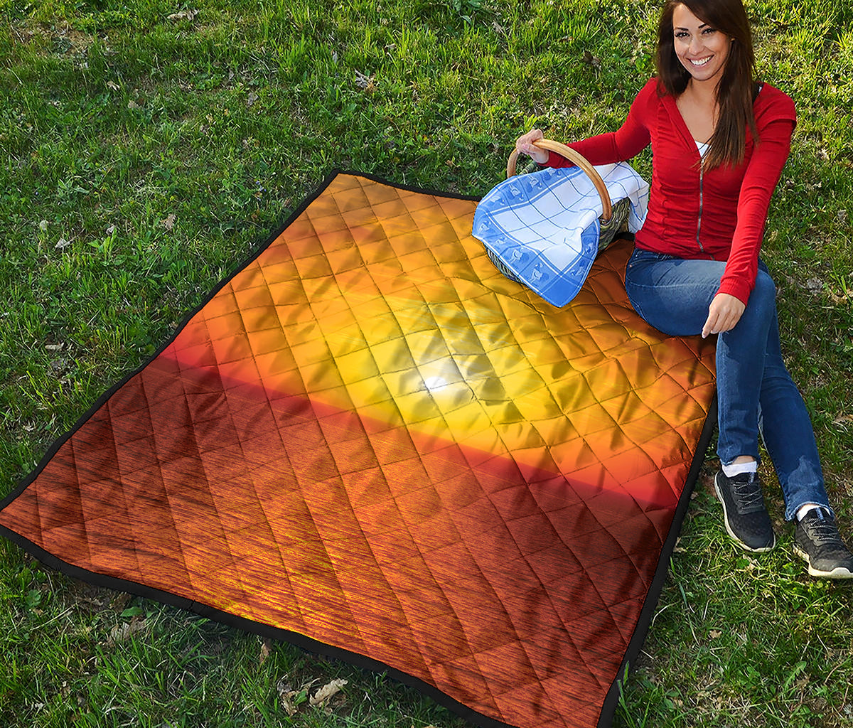 Sunset Over Sea Print Quilt