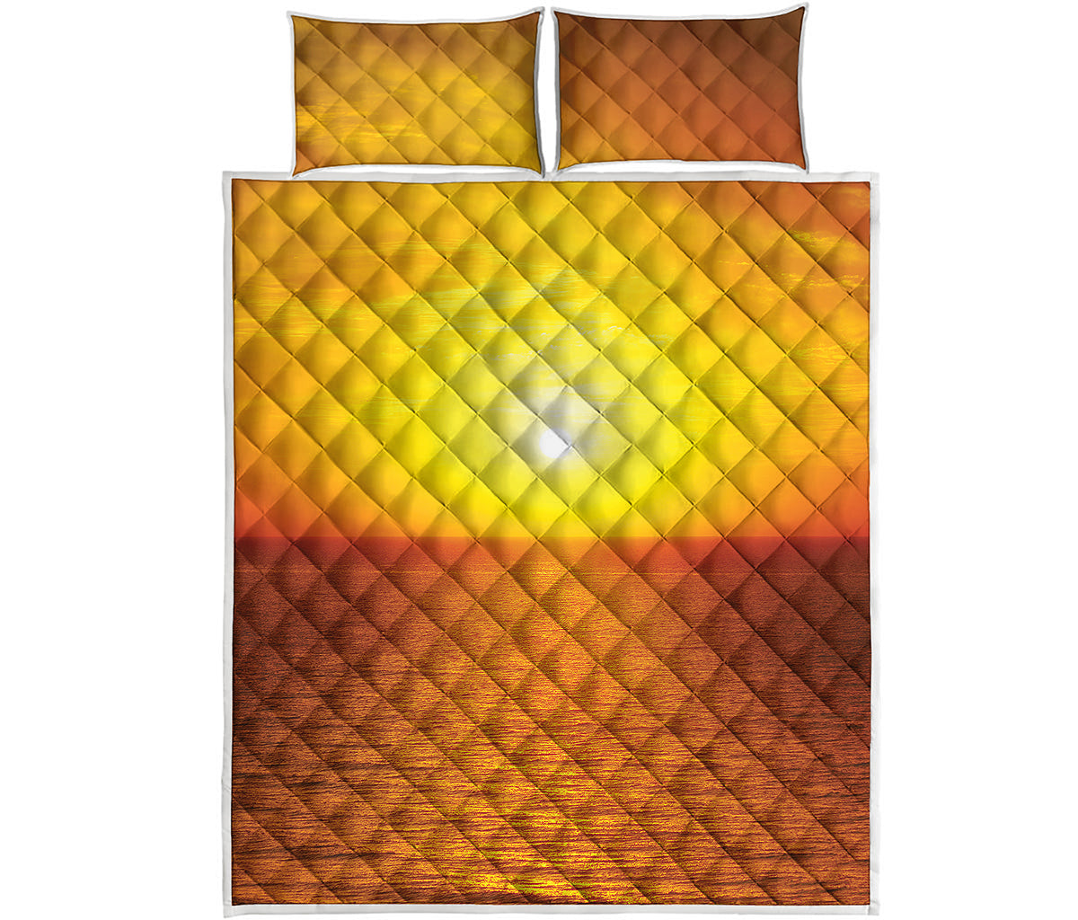 Sunset Over Sea Print Quilt Bed Set