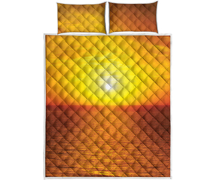 Sunset Over Sea Print Quilt Bed Set