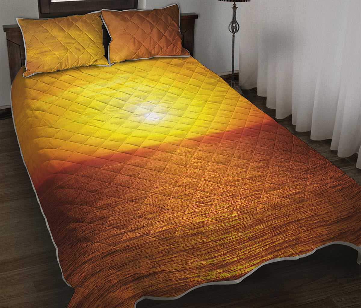 Sunset Over Sea Print Quilt Bed Set