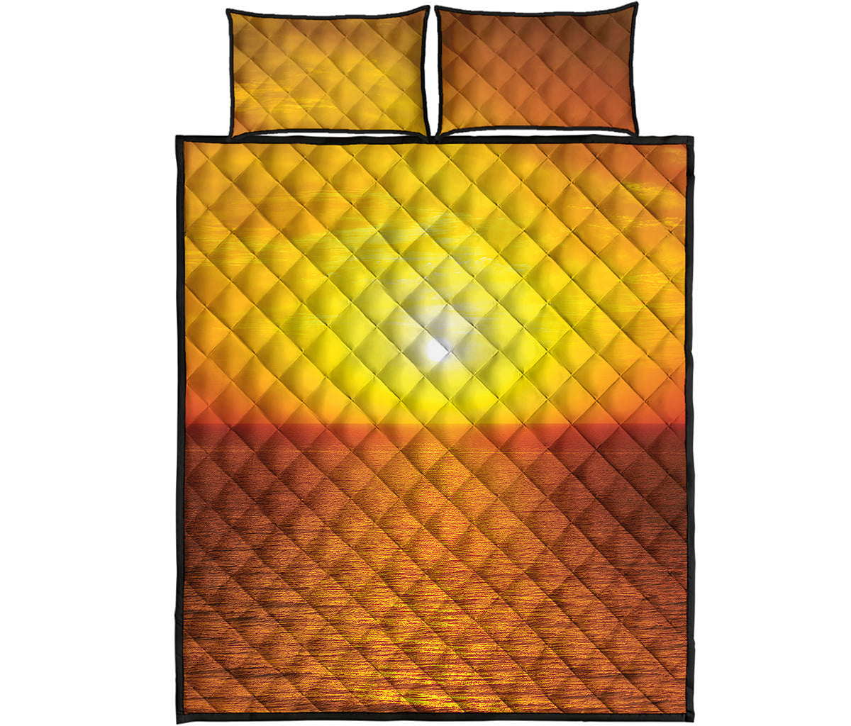Sunset Over Sea Print Quilt Bed Set