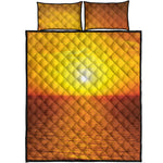 Sunset Over Sea Print Quilt Bed Set