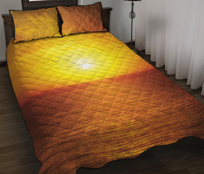Sunset Over Sea Print Quilt Bed Set