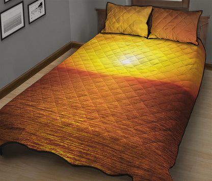 Sunset Over Sea Print Quilt Bed Set