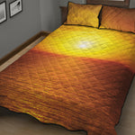 Sunset Over Sea Print Quilt Bed Set