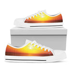 Sunset Over Sea Print White Low Top Shoes