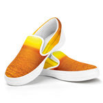 Sunset Over Sea Print White Slip On Shoes