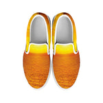 Sunset Over Sea Print White Slip On Shoes