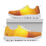 Sunset Over Sea Print White Sneakers