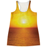 Sunset Over Sea Print Women's Racerback Tank Top
