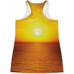 Sunset Over Sea Print Women's Racerback Tank Top