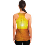 Sunset Over Sea Print Women's Racerback Tank Top