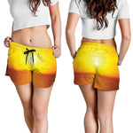 Sunset Over Sea Print Women's Shorts
