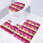 Sunset Palm Tree Pattern Print 3 Piece Bath Mat Set