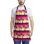 Sunset Palm Tree Pattern Print Apron