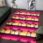 Sunset Palm Tree Pattern Print Area Rug GearFrost