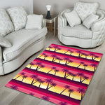 Sunset Palm Tree Pattern Print Area Rug GearFrost