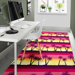 Sunset Palm Tree Pattern Print Area Rug GearFrost