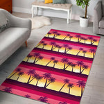 Sunset Palm Tree Pattern Print Area Rug GearFrost