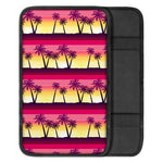 Sunset Palm Tree Pattern Print Car Center Console Cover
