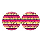 Sunset Palm Tree Pattern Print Car Coasters
