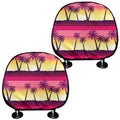 Sunset Palm Tree Pattern Print Car Headrest Covers