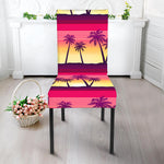 Sunset Palm Tree Pattern Print Dining Chair Slipcover