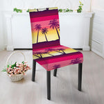 Sunset Palm Tree Pattern Print Dining Chair Slipcover
