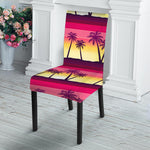 Sunset Palm Tree Pattern Print Dining Chair Slipcover