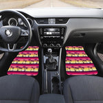 Sunset Palm Tree Pattern Print Front and Back Car Floor Mats