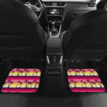 Sunset Palm Tree Pattern Print Front and Back Car Floor Mats