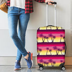 Sunset Palm Tree Pattern Print Luggage Cover GearFrost