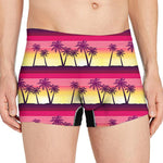Sunset Palm Tree Pattern Print Men's Boxer Briefs