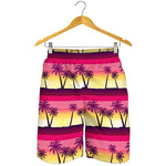 Sunset Palm Tree Pattern Print Men's Shorts
