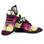 Sunset Palm Tree Pattern Print Mesh Knit Shoes GearFrost
