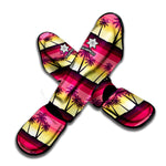 Sunset Palm Tree Pattern Print Muay Thai Shin Guard