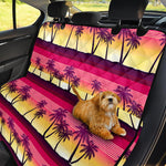 Sunset Palm Tree Pattern Print Pet Car Back Seat Cover