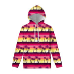 Sunset Palm Tree Pattern Print Pullover Hoodie
