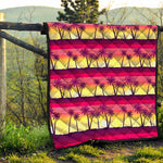 Sunset Palm Tree Pattern Print Quilt