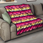 Sunset Palm Tree Pattern Print Quilt