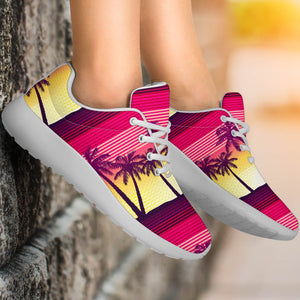 Sunset Palm Tree Pattern Print Sport Shoes GearFrost