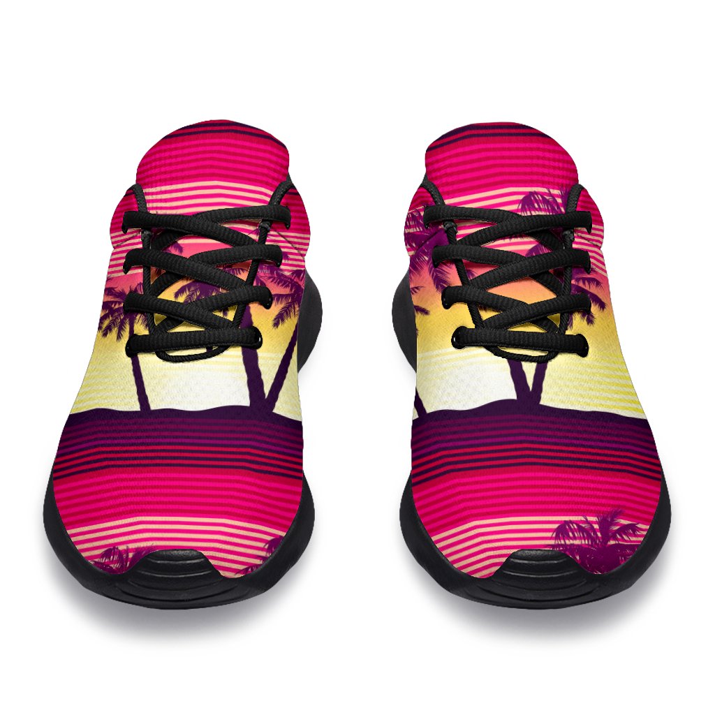 Sunset Palm Tree Pattern Print Sport Shoes GearFrost